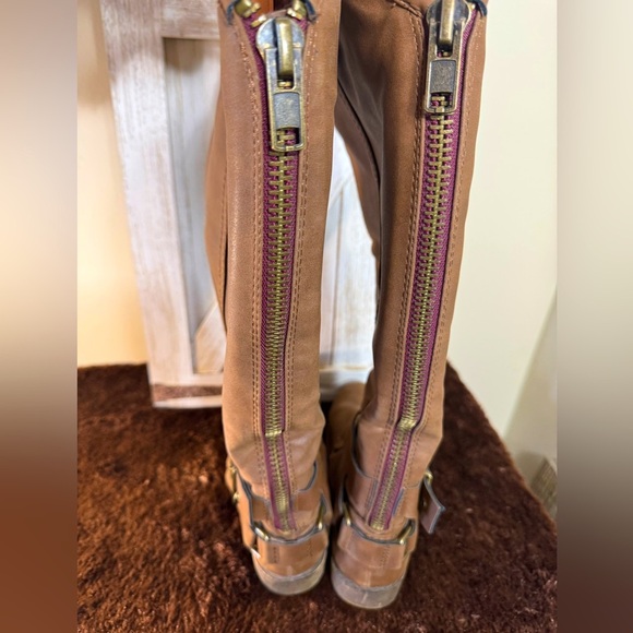 Madden Girl Brown Synthetic Back Zip Knee High size 6 - Picture 6 of 12